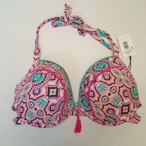 NWT Shade & Shore Bikini Top 38DD Multi Color